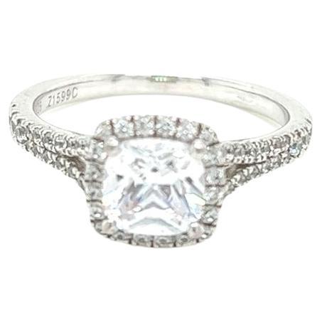 GIA Certified 1 Carat Cushion cut Diamond Ring in Platinum