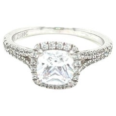 Used GIA Certified 1 Carat Cushion cut Diamond Ring in Platinum