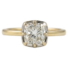 GIA Certified 1 Carat Cushion Cut Diamond Solitaire Ring G Color VS2 Clarity