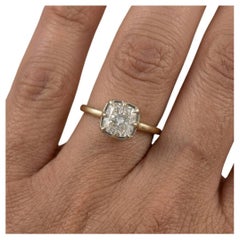 GIA Certified 1 Carat Cushion Cut Diamond Solitaire Ring G Color VS2 Clarity