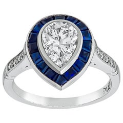 GIA Certified 1 Carat D/VS1 Diamond Sapphire Engagement Ring