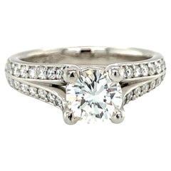 GIA Certified 1 Carat Diamond Platinum Engagement Ring