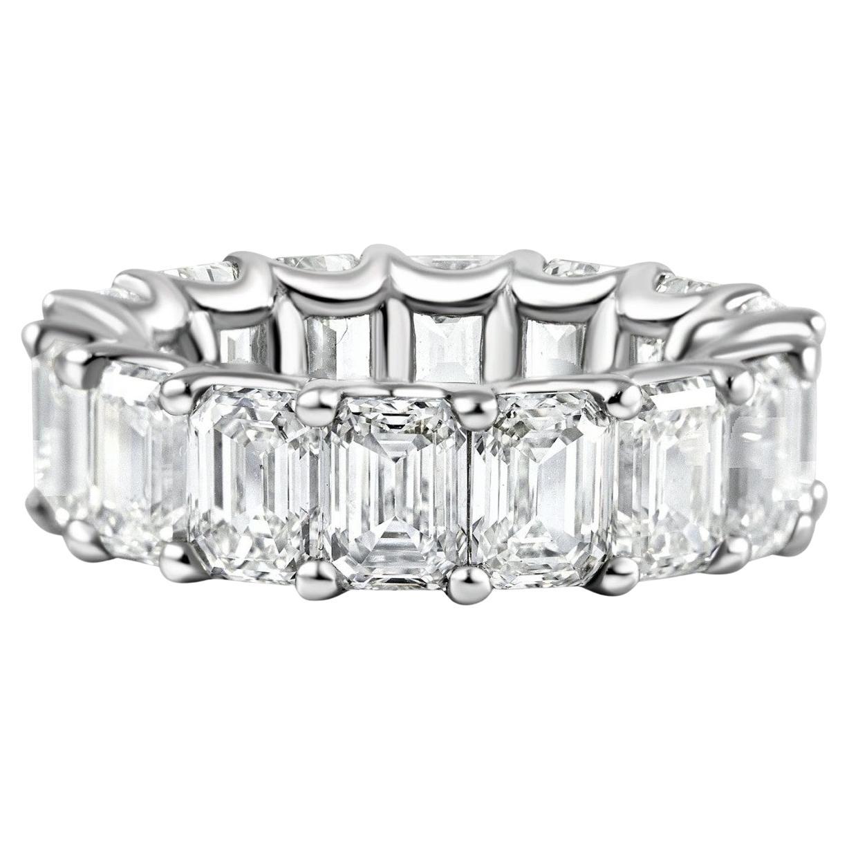 Bracelet d'éternité en platine, certifié GIA, 1 carat chacun, diamant taille émeraude