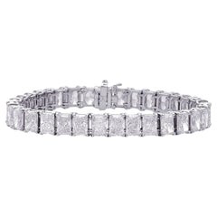 GIA-zertifiziert, 1 Karat pro Stück, Diamant-Tennisarmband mit Strahlenschliff in Platin