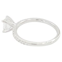 GIA Certified 1 Carat Emerald Cut Diamond 18k White Gold Ring