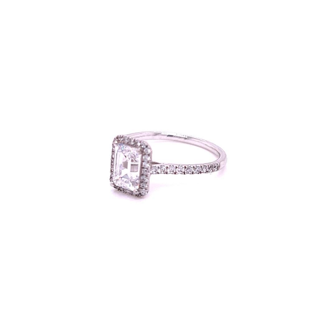 For Sale:  GIA Certified 1 Carat Emerald cut Diamond Ring in Platinum 3
