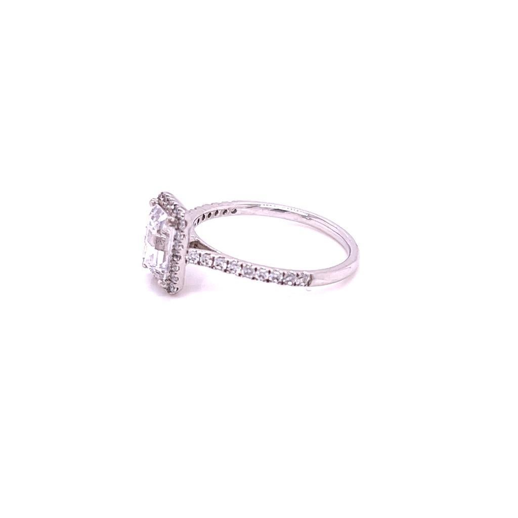 For Sale:  GIA Certified 1 Carat Emerald cut Diamond Ring in Platinum 5