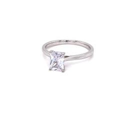 GIA Certified 1 Carat Emerald cut Diamond Solitaire Ring in Platinum