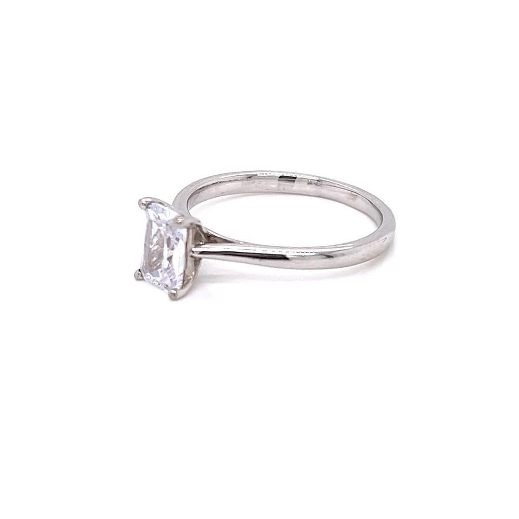 For Sale:  GIA Certified 1 Carat Emerald cut Diamond Solitaire Ring in Platinum 3