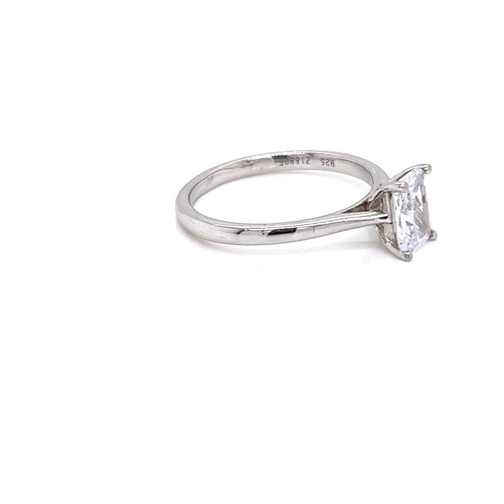 For Sale:  GIA Certified 1 Carat Emerald cut Diamond Solitaire Ring in Platinum 4