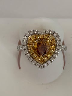 GIA-zertifizierter 1 Karat eleganter brauner gelber Diamantring