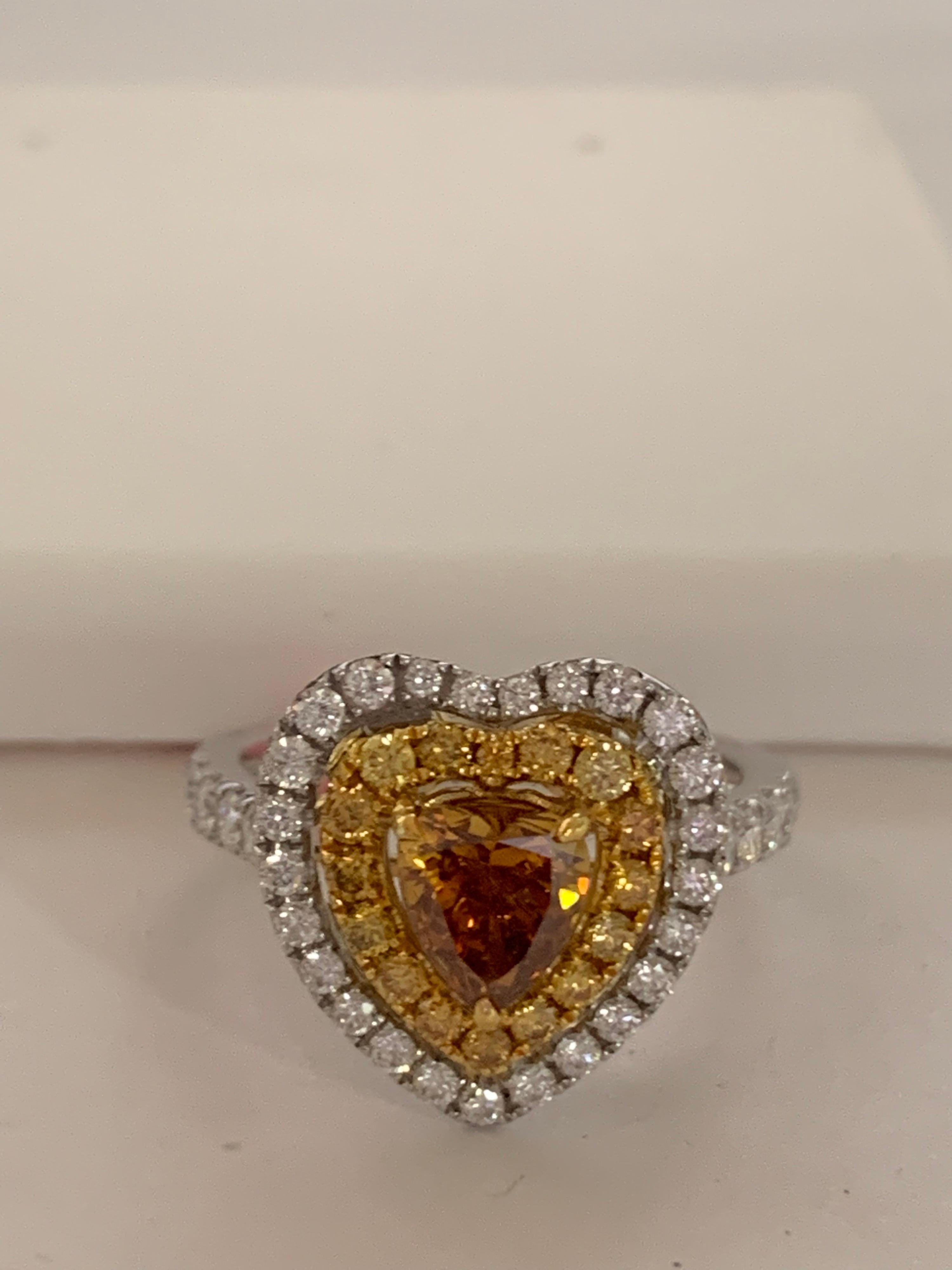 GIA Certified 1 Carat Fancy Brownish Yellow Diamond Ring 2