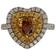 GIA Certified 1 Carat Fancy Brownish Yellow Diamond Ring