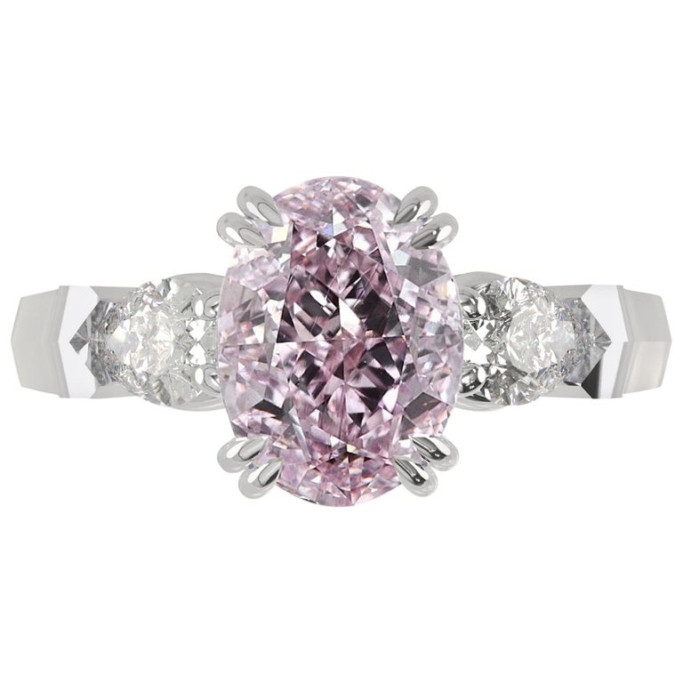 GIA Certified 1 Carat Light Purplish Pink Diamond Ring For Sale at 1stDibs