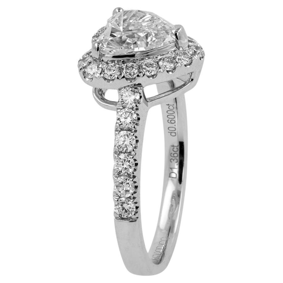 GIA 1 carat Heart Shape With 18K White Gold Diamond Ring (Bague en or blanc 18 carats en forme de coeur)


Plongez dans la beauté éternelle de l'amour avec notre enchanteresse bague à diamant en forme de cœur de 1 ct, certifiée GIA, en or blanc 18