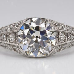Bague de fiançailles de style vintage, sertie d'un diamant de 1 carat certifié par le GIA, taille « Old European Cut »