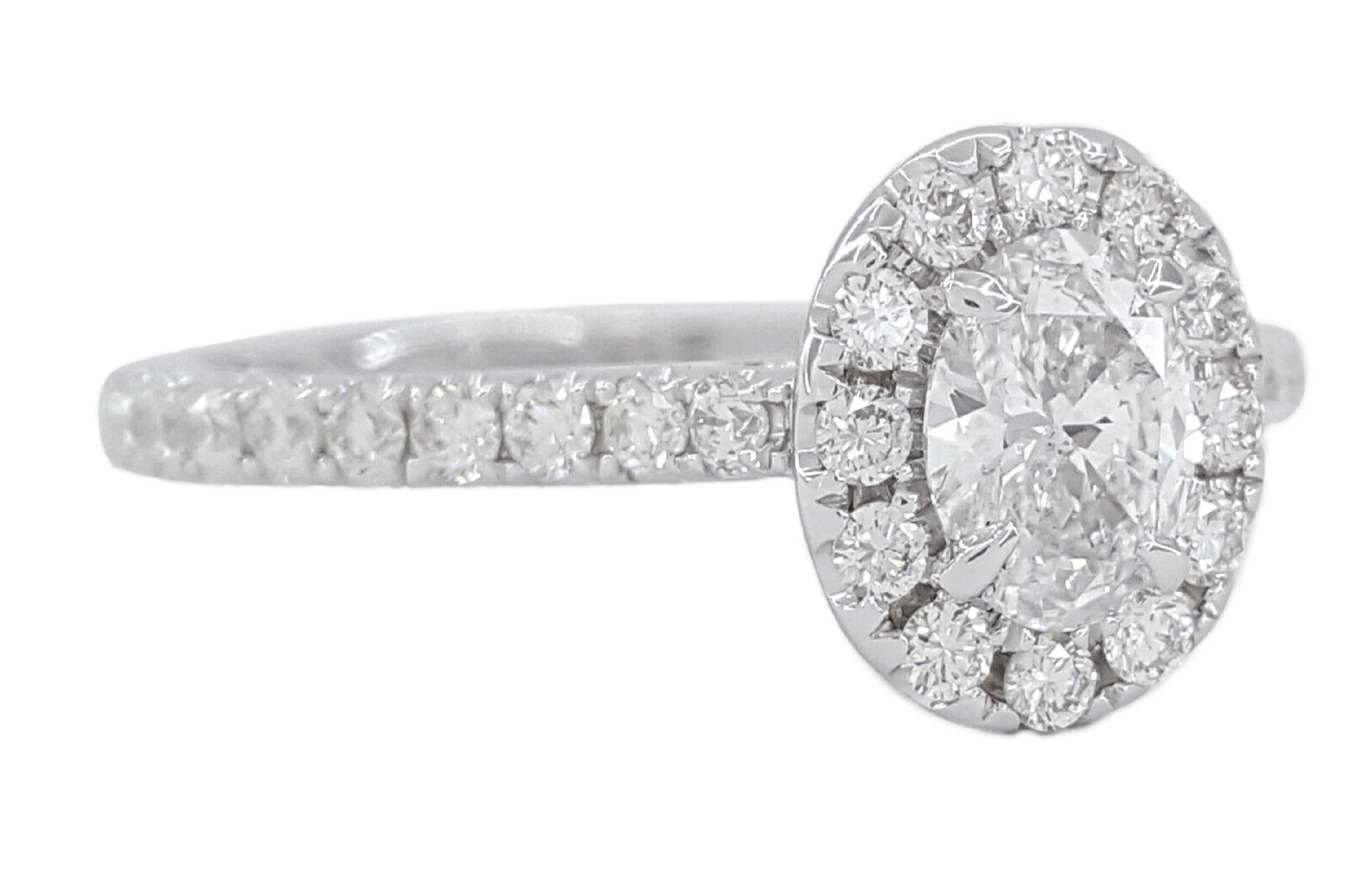 GIA-zertifizierter 1 Karat ovaler Diamant-Verlobungsring (Asscher-Schliff) im Angebot
