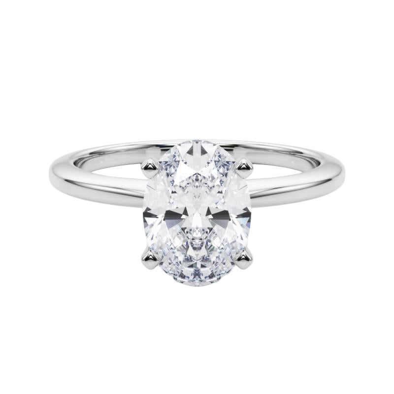Bague solitaire en platine certifiée GIA de 1 carat de diamant ovale et sertie