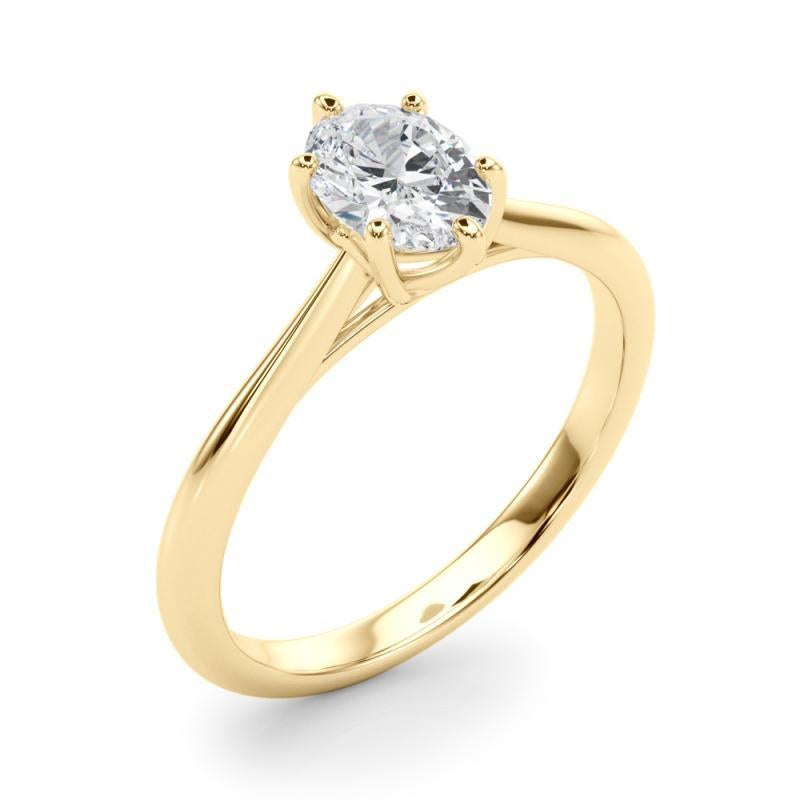 Donna Anello con diamante rosa solitario ovale a più punte certificato GIA da 1 carati in vendita