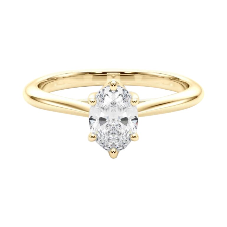 Anello con diamante rosa solitario ovale a più punte certificato GIA da 1 carati in vendita
