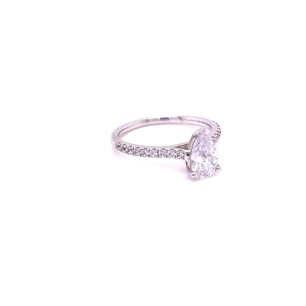 For Sale:  GIA Certified 1 Carat Pear shape Diamond Ring in Platinum 4