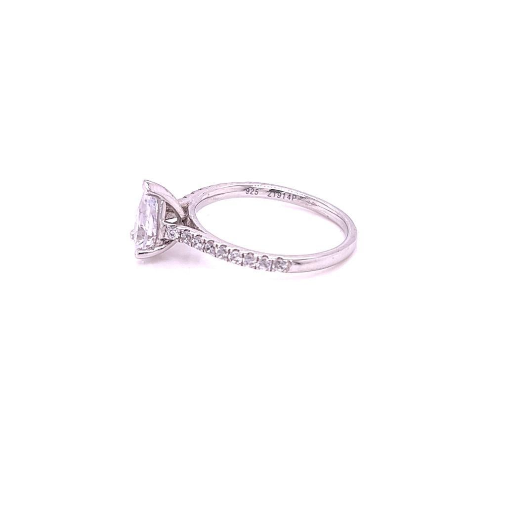 For Sale:  GIA Certified 1 Carat Pear shape Diamond Ring in Platinum 7