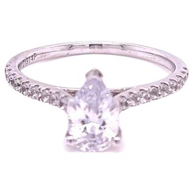 For Sale:  GIA Certified 1 Carat Pear shape Diamond Ring in Platinum