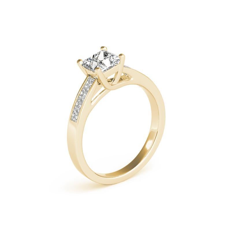 Donna GIA Certified 1 Carat Princess Channel Set Cathedral Diamond Ring in vendita
