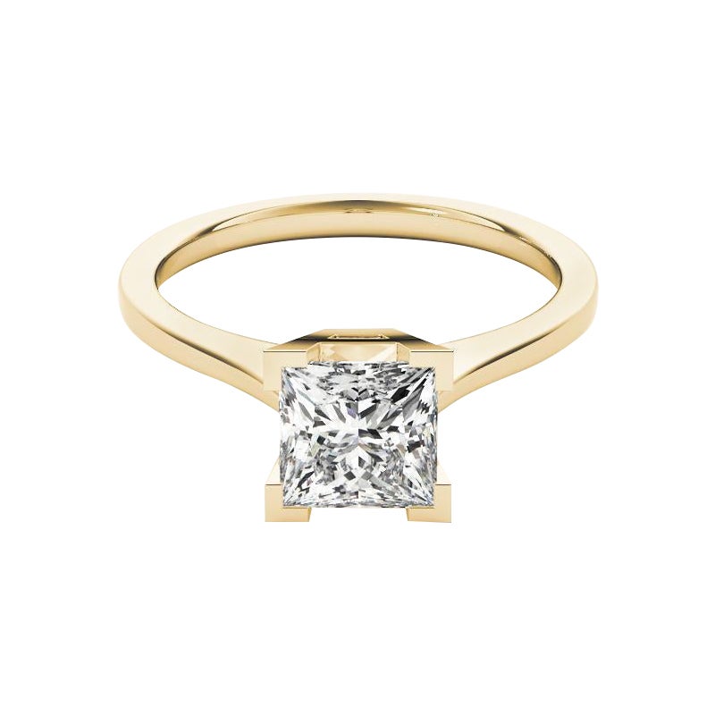 GIA-zertifizierter 1-Karat-Prinzessinnen-Diamantring mit Solitär