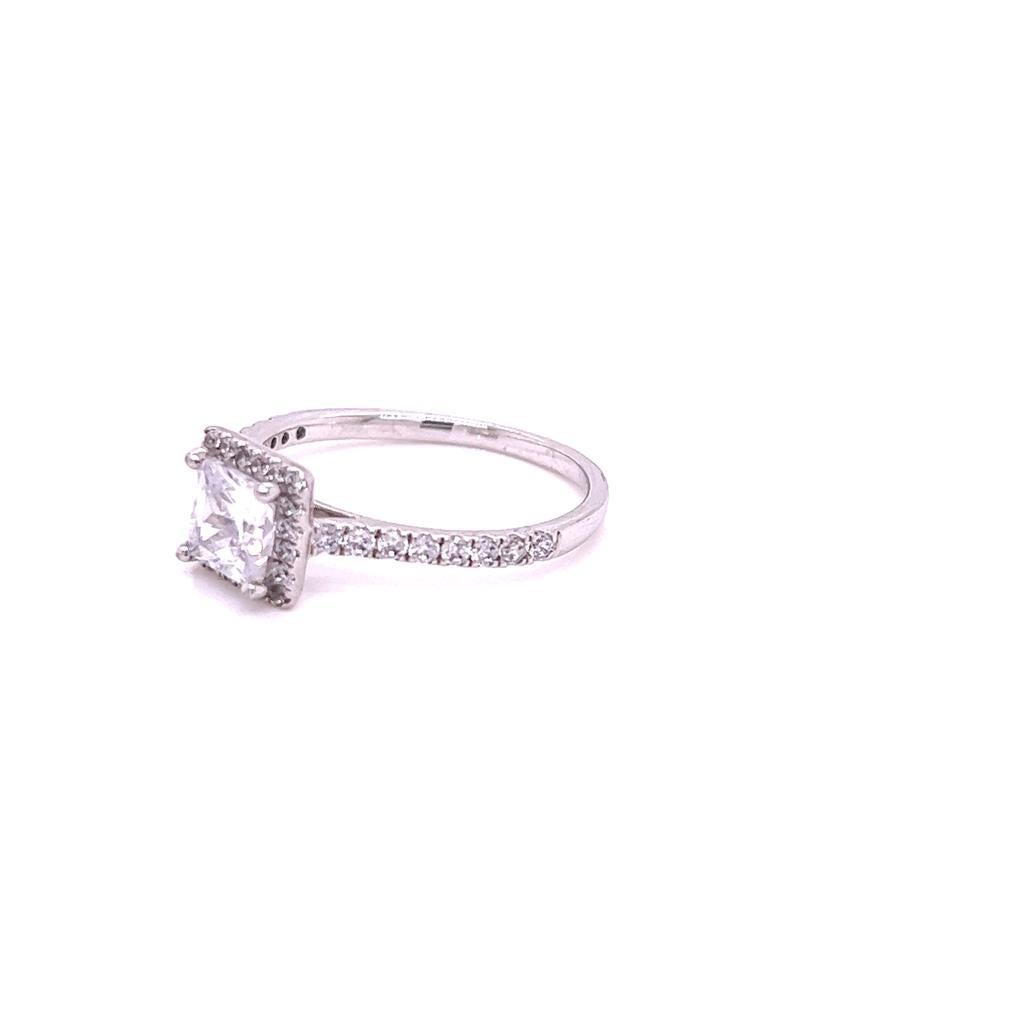 For Sale:  GIA Certified 1 Carat Princess cut Diamond Ring in Platinum 4