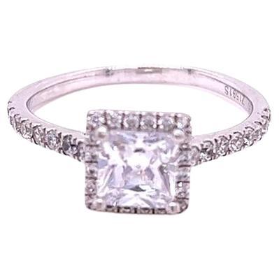 Im Angebot: GIA-zertifizierter 1 Karat Diamantring aus Platin mit Prinzessinnenschliff ()