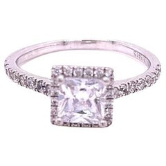 GIA Certified 1 Carat Princess cut Diamond Ring in Platinum