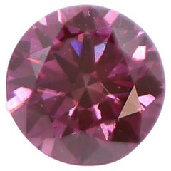 GIA Certified 1 Carat Purplish Pink Diamond Earth Mined Brilliant Round 6.5mm