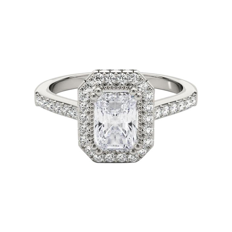 Diamante radiante aureolato da 1 carati certificato GIA  Anello con diamante