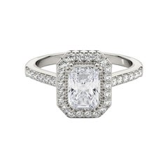 Diamante radiante aureolato da 1 carati certificato GIA  Anello con diamante