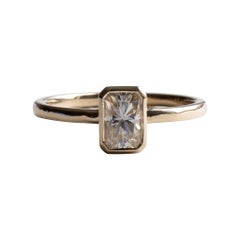 GIA Certified 1 Carat Radiant Emerald Cut Diamond Ring 18k Gold VS2 H Color