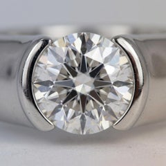 Anillo «C de Cartier» con un diamante de 1 quilate, talla brillante redonda, certificado por el GIA