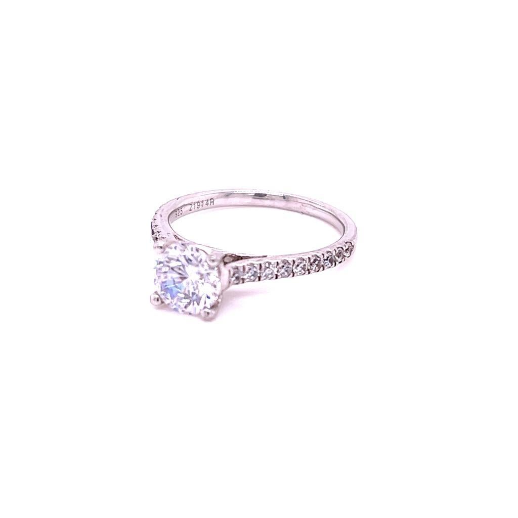 For Sale:  GIA Certified 1 Carat Round Brilliant Diamond Ring in Platinum 5