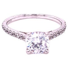 GIA Certified 1 Carat Round Brilliant Diamond Ring in Platinum