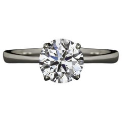 GIA Certified 1 Carat Round Brilliant H SI2 Diamond Solitaire White Gold Ring
