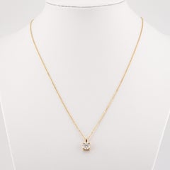 GIA Certified 1 Carat Round Cut 18K Yellow Gold Pendant