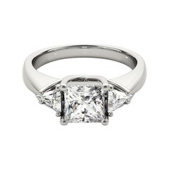 Anello con diamante trilobato e principessa da 1 carati certificato GIA