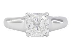 GIA Certified 1 Ct F Color VS Square Radiant Cut Diamond 18K White Gold Ring