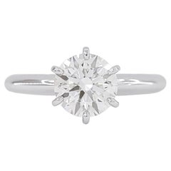 GIA Certified 1 Ct F Color VVS Clarity Round Brilliant Diamond Solitaire Ring
