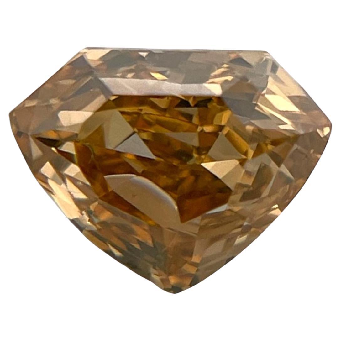Diamante Natural talla Escudo Certificado GIA de 1 ct Amarillo Marrón Profundo Fancy