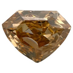 Certificato GIA 1 ct Fancy Deep Brownish Yellow Taglio a scudo Nature