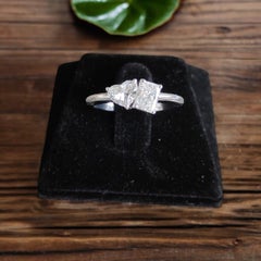 GIA Certified 1 Cts F/VS1 Heart Radiant Shaped Diamonds Toi Et Moi Ring 18K Gold