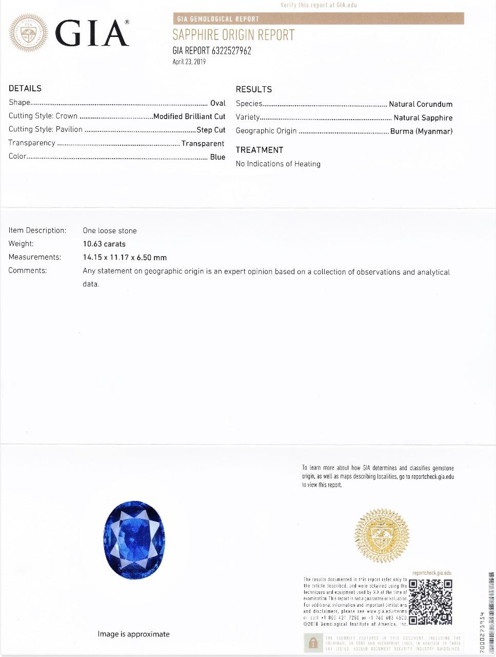Contemporary GIA Certified 10 Carat Burma No Heat Blue Sapphire Classical Diamond PT 900 Ring