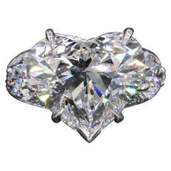 GIA Certified 10.09 Carat Certified Type IIA Heart Shape Diamond Ring