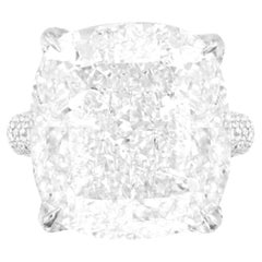 GIA Certified 10 Carat Cushion Cut Diamond Platinum Ring